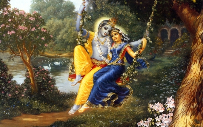 Krishna with radha in Vrindavan