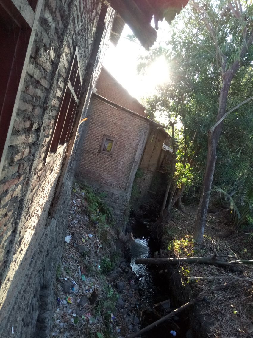 Tampak sungai belakang sekolah kami
