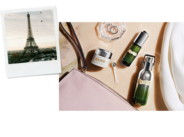 6:18 Petit Déjeuner Croissants, coffee and La Mer’smorning ritual to brighten your day. • The Lifting Contour Serum • The Lifting Eye Serum • The Eye Balm Intense • The NEW Moisturizing Soft Lotion