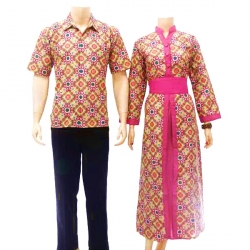 Sarimbit Gamis Batik Solo - Pink