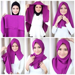 Jilbab Segiempat Ke Kampus Muka Tirus