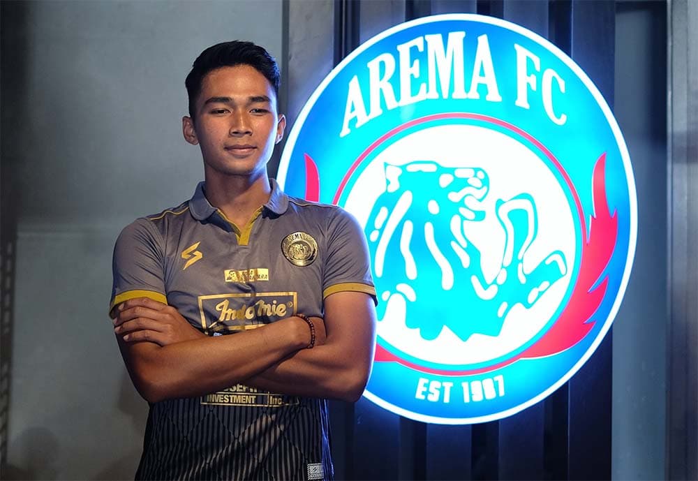 foto Bagas Adi Nugroho di acara perkenalan pemain baru Arema FC foto Bagas Adi Nugroho di acara perkenalan pemain baru Arema FC