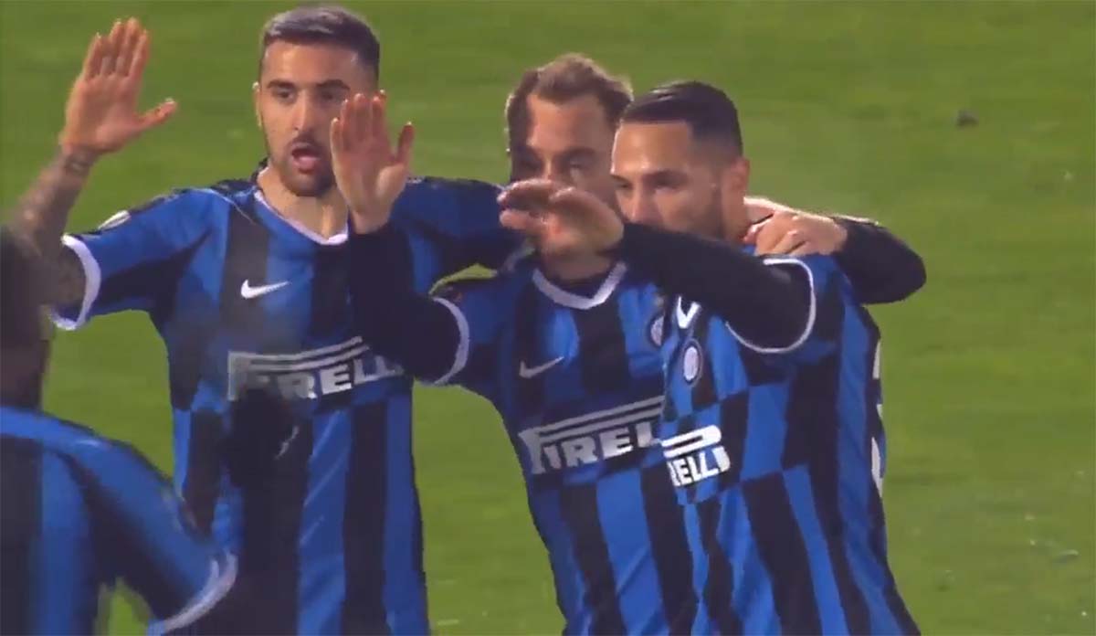 Selebrasi Pemain Inter Milan Usai Christian Eriksen Cetak Gol Ke Gawang Ludogorets Selebrasi Pemain Inter Milan Usai Christian Eriksen Cetak Gol Ke Gawang Ludogorets