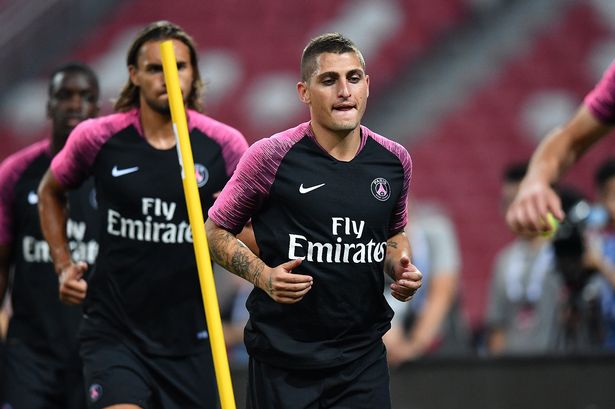 Marco Veratti tampa di sesi latihan Paris-saint Germain