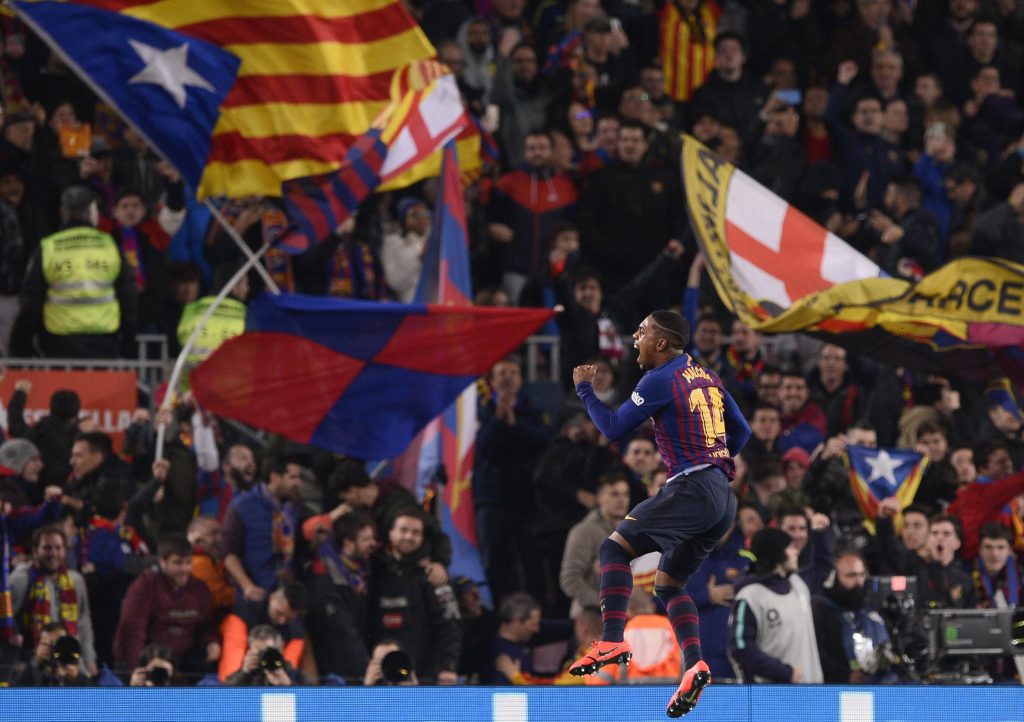 Selebrasi Malcom usai cetak gol ke gawang Real Madrid (Evening Standard)