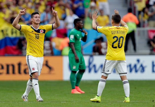 James Rodriguez dan Juan Quintero di laga kontra Senegal pada Piala Dunia 2018
