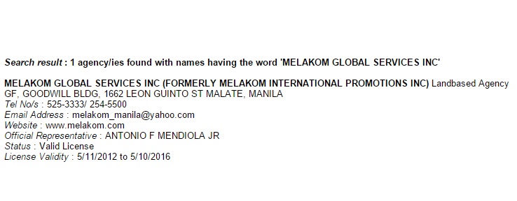 MELAKOM GLOBAL SERVICES INC logo