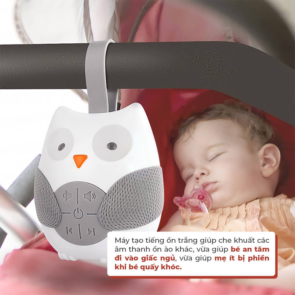 Máy tạo tiếng ồn trắng giúp che khuất các âm thanh ồn ào khác, vừa giúp bé an tâm đi vào giấc ngủ, vừa giúp mẹ ít bị phiền khi bé quấy khóc. Sản phẩm lý tưởng cho mẹ bỉm hiện đại trong việc chăm con.