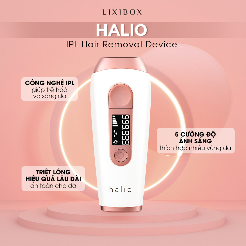 Máy triệt lông cá nhân Halio IPL với 5 cường độ ánh sáng, công nghệ IPL giúp trẻ hóa và sáng da, sản phẩm tối ưu cho việc chăm sóc bản thân tại nhà, tiết kiệm và hiệu quả gấp 10 lần.