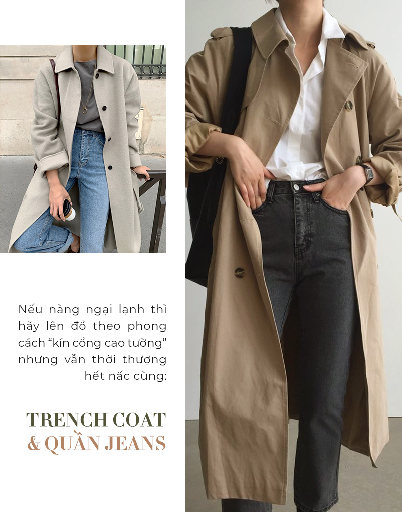 Bộ sưu tập thời trang Thu Đông với các mẫu trench coat và quần jeans, gợi ý phối đồ theo gu thời trang Hàn Quốc. Xu hướng hot trend 2023, mix&match sao cho thoải mái và trendy. Học lỏm phong cách phối đồ ấm áp cùng áo hoodie và mũ len cho mùa lễ hội.