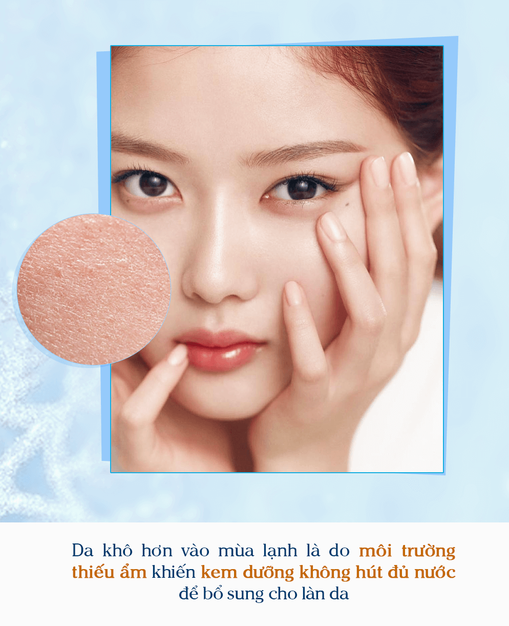 Da khô vào mùa lạnh do môi trường thiếu ẩm khiến kem dưỡng không hút đủ nước. Khám phá phương pháp chọn kem dưỡng ẩm cho da khô, đặc biệt là kem dưỡng ẩm cho mùa đông, để có làn da ẩm mịn.