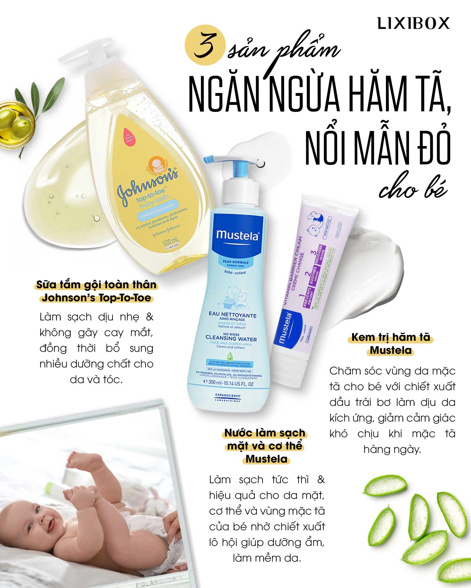 Bé hăm tã và nổi mẩn đỏ thường gặp ở trẻ sơ sinh. Bài viết giới thiệu 3 sản phẩm làm sạch an toàn cho mẹ và bé, giúp ngăn ngừa hăm tã hiệu quả, đảm bảo làn da bé luôn được chăm sóc tốt nhất.