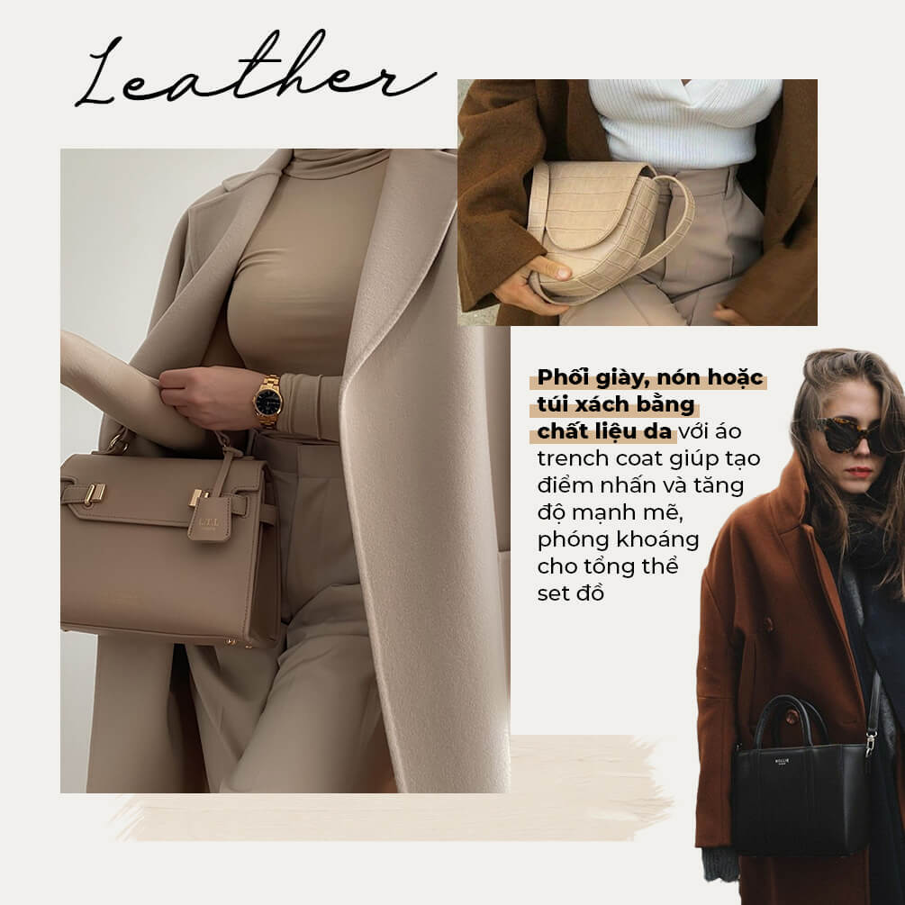 Chia sẻ cách phối đồ với áo trench coat và túi xách da, giúp tạo điểm nhấn cho bộ trang phục cùng với phong cách thời trang của Song Hye Kyo trong phim mới "Now, We Are Breaking Up", lý tưởng cho mùa thu đông.