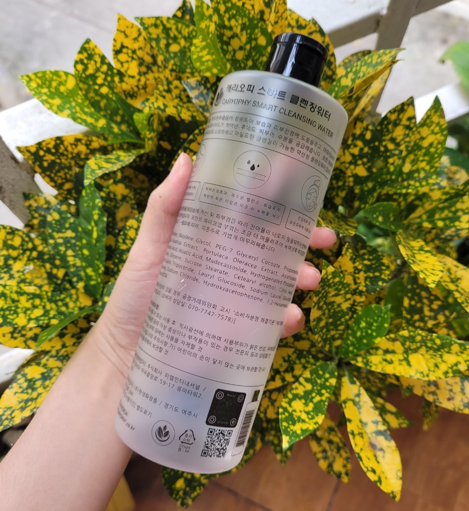 Review nước tẩy trang Caryophy Smart Cleansing Water, sản phẩm được nhiều sao Việt khen ngợi, tiết kiệm chi phí hơn sản phẩm Bioderma. Đánh giá hiệu quả cho da dầu mụn và an toàn khi sử dụng.