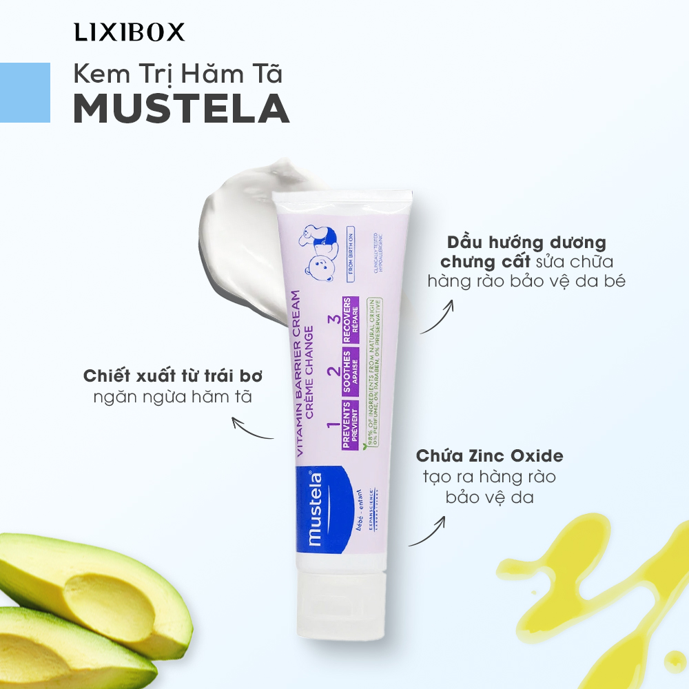 Kem trị hăm tã Mustela giúp bảo vệ và chăm sóc da nhạy cảm của bé, với chiết xuất từ trái bơ và chứa Zinc Oxide, an toàn cho mẹ và bé, phù hợp với mẹ bỉm hiện đại.