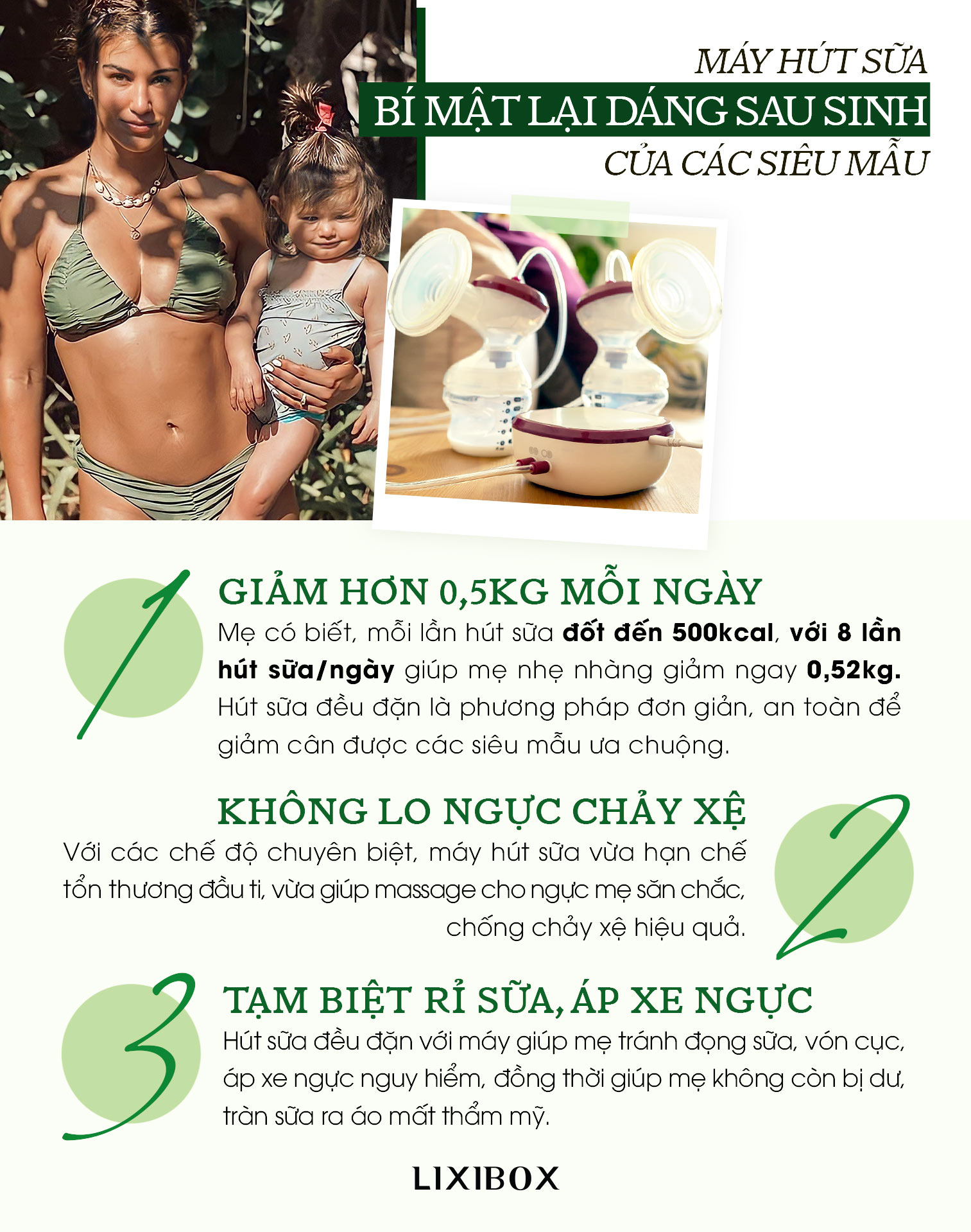 Bài viết giới thiệu 3 lợi ích bất ngờ của máy hút sữa cho mẹ bỉm, giúp giảm cân sau sinh, bảo vệ vóc dáng và tăng sự tự tin cho các mẹ trong quá trình nuôi con.