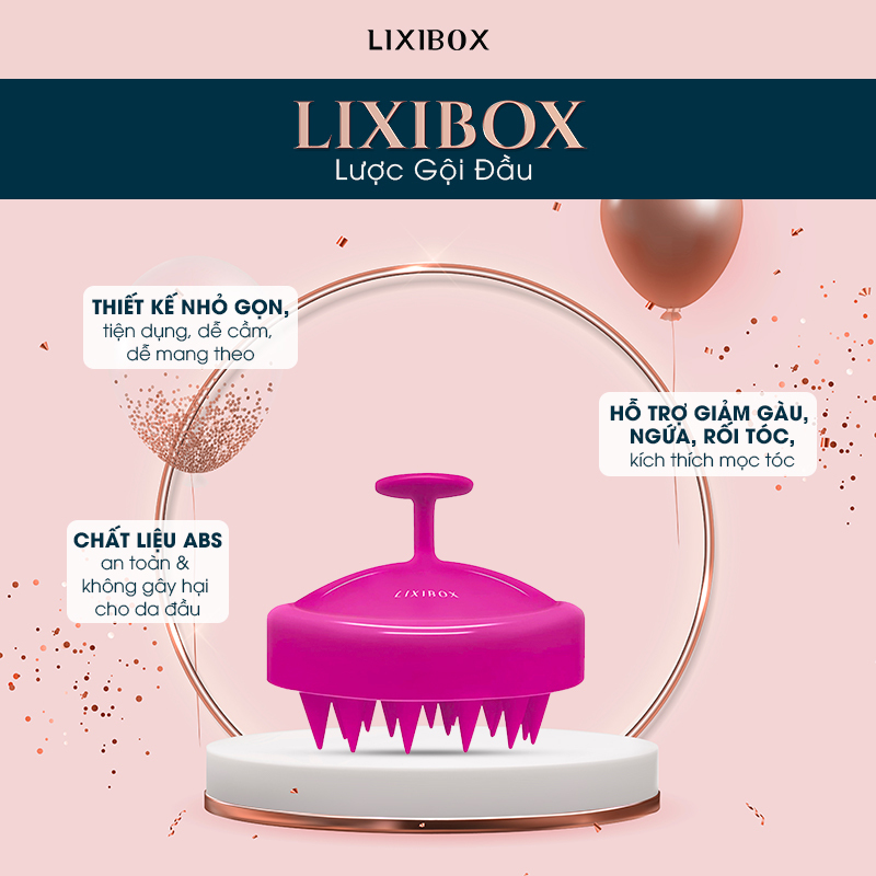 Lixibox Lược Gội Đầu với thiết kế nhỏ gọn, tiện dụng, hỗ trợ giảm gầu, ngứa, rụng tóc và kích thích mọc tóc, chất liệu ABS an toàn, không gây hại cho da đầu. Tham gia Lixibox Holy Grail Awards 2021 để tìm dụng cụ làm đẹp tốt nhất.