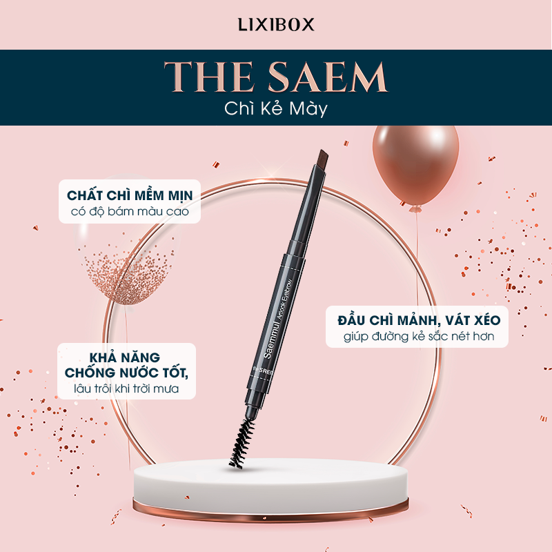 Bút kẻ mày The Saem với chất chì mềm mại, khả năng chống nước tốt và đầu chì mảnh giúp tạo đường nét sắc sảo. Tham gia bình chọn sản phẩm trang điểm yêu thích tại Lixibox Holy Grail Awards 2021 và nhận quà tặng hấp dẫn.