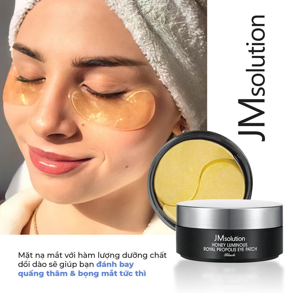 Mặt nạ mắt JMsolution với dưỡng chất giúp đánh bay quầng thâm và bọng mắt, hoàn hảo cho dưỡng da sau Tết, mang lại vẻ ngoài xinh đẹp tự tin khi đi làm. Thích hợp cho xu hướng làm đẹp 2022.
