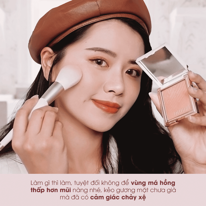 Làm gì thì làm, tuyệt đối không để vùng má hồng thấp hơn mũi nàng nhé, kẻo gương mặt chưa già mà đã có cảm giác chảy xệ. Ăn mặc xinh đẹp, trang điểm thật và ghi nhớ các lỗi thường gặp khi trang điểm để hoàn hảo hơn trong ngày lễ tình nhân.