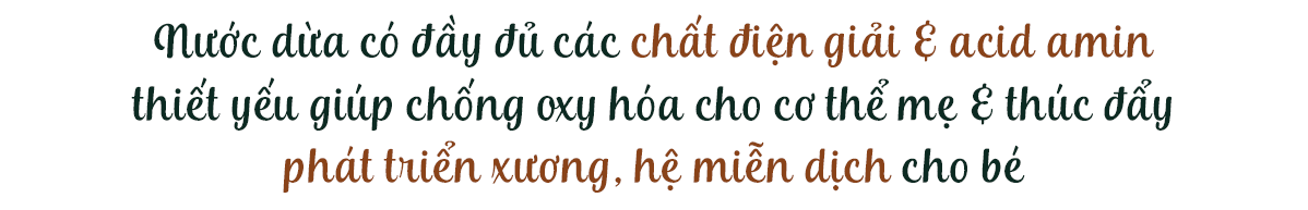 Nước dừa có đầy đủ các chất điện giải & acid amin thiết yếu giúp chống oxi hóa cho cơ thể mẹ & thúc đẩy phát triển xương, hệ miễn dịch cho bé. Tìm hiểu thêm về ảnh hưởng của sữa mẹ nóng tới sức khỏe của bé và các món ăn giúp sữa mẹ mát.
