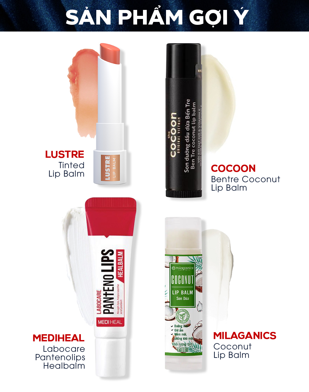Thỏi son được yêu thích từ hội gái xinh nổi bật với màu sắc xuất sắc, giữ lâu tới 6 tiếng, giá chưa tới 200k. Cùng khám phá các sản phẩm son dưỡng bao gồm Lustre, Cocoon, Mediheal và Milaganics cho mùa Valentine này. Review son, mỹ phẩm, đánh giá từ người dùng.