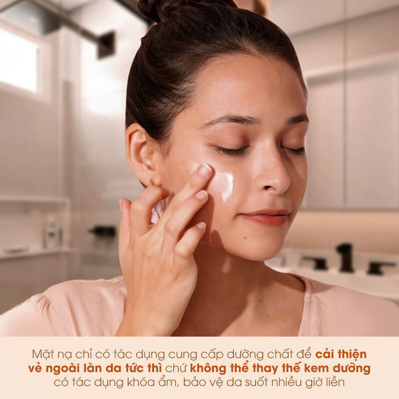 Mặt nạ chỉ có tác dụng cung cấp dưỡng chất để cải thiện vẻ ngoài làn da tức thì chứ không thể thay thế kem dưỡng có tác dụng khóa ẩm, bảo vệ da suốt nhiều giờ liền. Tìm hiểu thêm về các sai lầm khi đắp mặt nạ để có cách chăm sóc da đúng đắn.