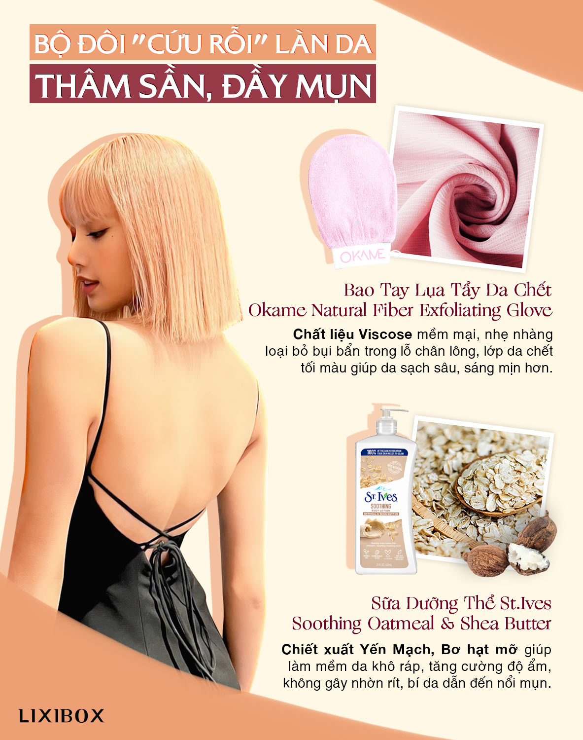Bộ đôi cứu rỗi làn da mụn, đầu gối thâm sần