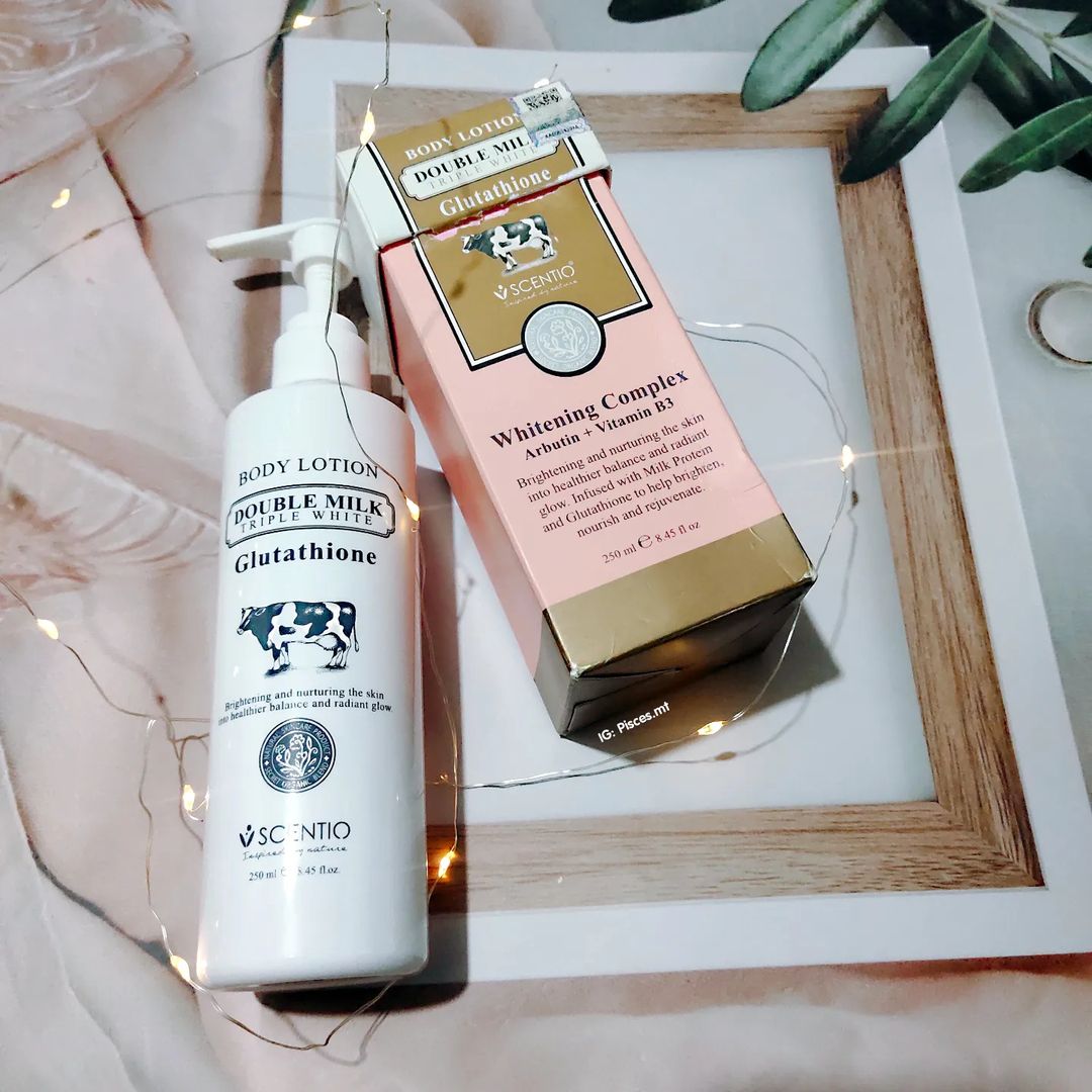 Chưa tới 250k, sữa dưỡng thể Scentio giúp dưỡng ẩm và dưỡng trắng da body hiệu quả, nhiều người yêu thích. Review mỹ phẩm với sữa dưỡng thể Double Milk Triple White bổ sung Glutathione cho làn da sáng mịn.