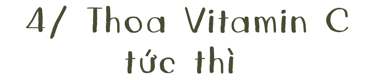 4/ Thoa Vitamin C tức thì - Một trong những phương pháp phổ biến để phục hồi da cháy nắng. Bài viết cung cấp những lưu ý về việc làm dịu da cháy nắng và cách chăm sóc sau khi du lịch để không khiến tình trạng nghiêm trọng hơn.