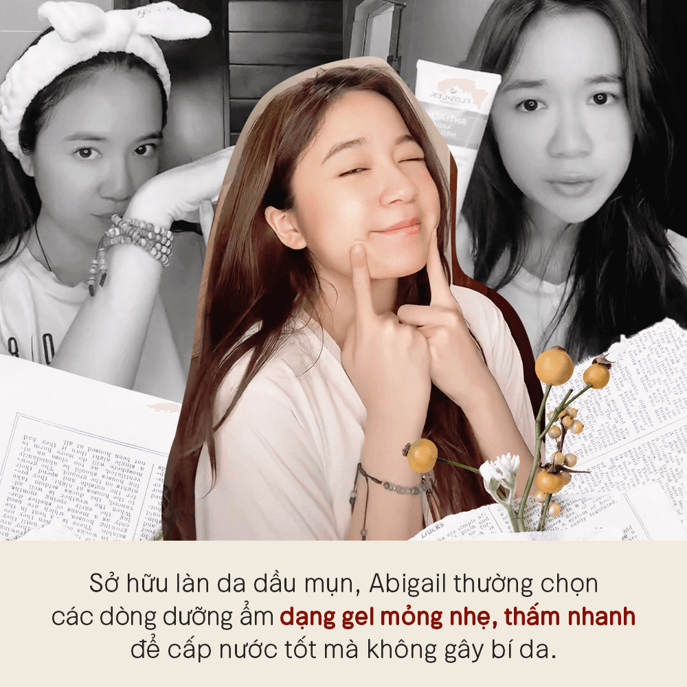 Cô nàng beauty tiktoker Abigail chia sẻ cách chăm sóc da dầu mụn, tìm hiểu về các sản phẩm skincare như niacinamide, kem dưỡng dành cho da dầu mụn, và thành phần trị mụn hiệu quả. Theo dõi kênh của cô để cập nhật 7749 món skincare "ngon nghẻ" nhé!