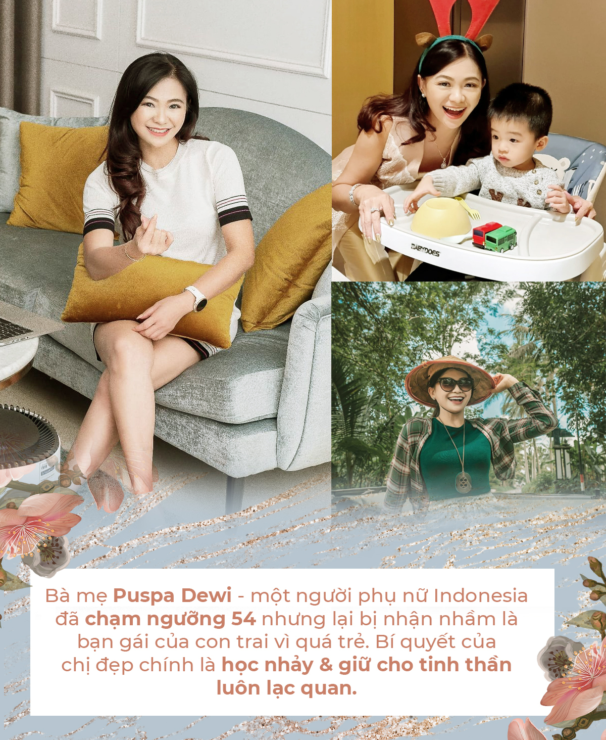 Bài viết khám phá bí quyết trẻ hóa làn da và lão hóa ngược của Puspa Dewi cùng 5 quý bà khác, giúp họ đạt đến đỉnh cao nhan sắc dù đã 50-70 tuổi. Tìm hiểu cách học nhảy và giữ tâm hồn lạc quan để duy trì vẻ đẹp vượt thời gian.