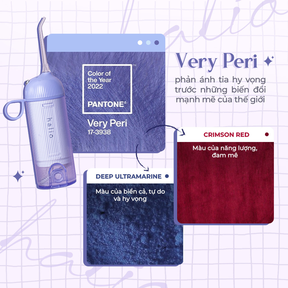 Halio UltraClean Oral Irrigator màu Periwinkle được giới thiệu trong bài viết. Tăm nước Halio tím nổi bật và sang trọng, phù hợp cho những tín đồ yêu thích thời trang. Khám phá review tăm nước Halio và các loại tăm nước tốt nhất hiện nay.