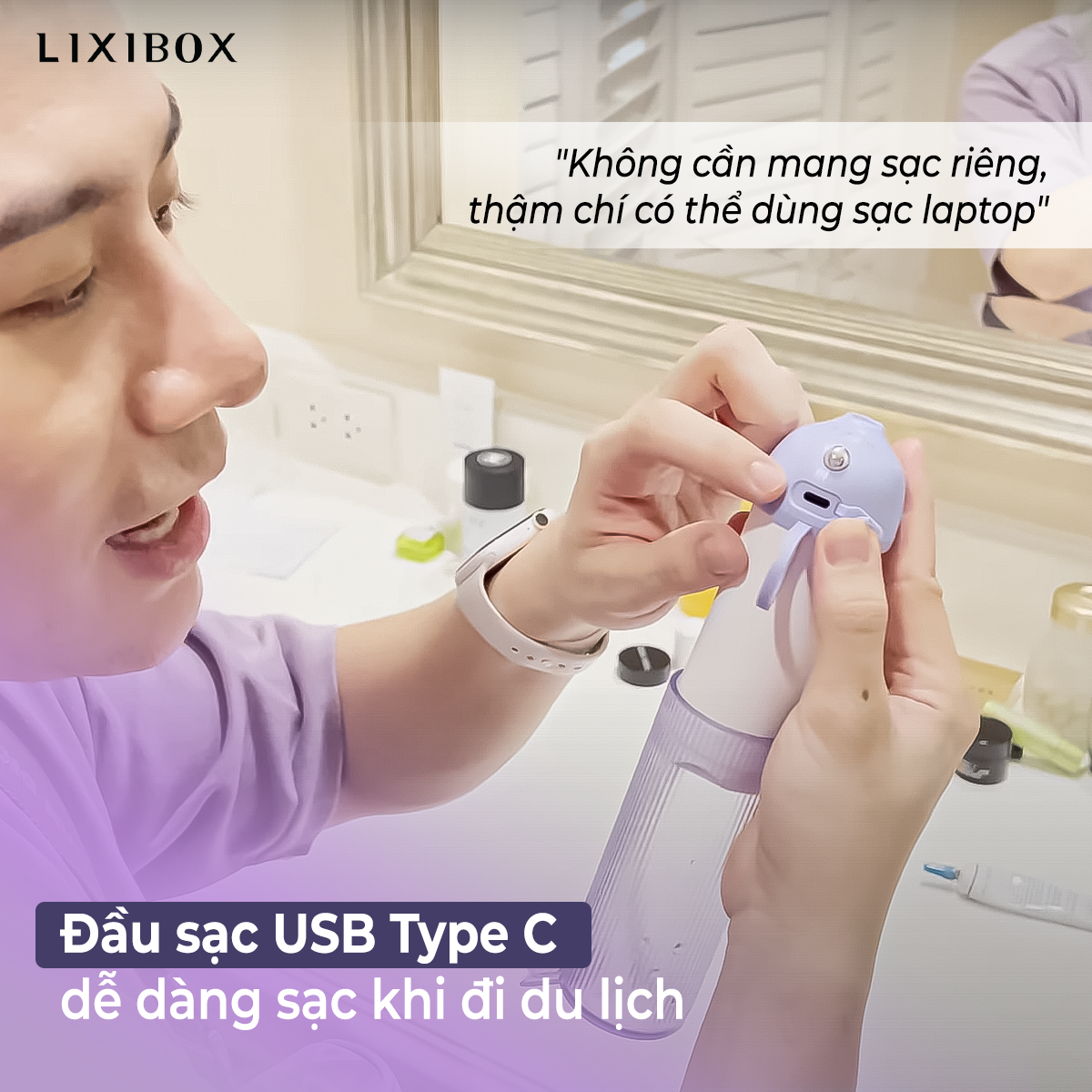 Halio UltraClean là máy tăm nước mới ra mắt với cổng sạc USB Type C tiện dụng, giúp dễ dàng sạc khi đi du lịch. Vũ Dino chia sẻ trải nghiệm của mình về sản phẩm trong video review trên Lixibox.