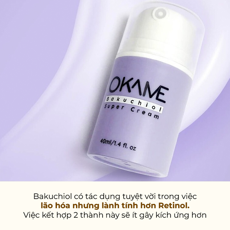 Bakúchiol giúp lão hóa da nhờ tinh chất Retinol, kết hợp cả hai làm giảm kích ứng, lý tưởng cho những ai tìm hiểu về lưu ý khi sử dụng retinol và mẹo dùng retinol không kích ứng.