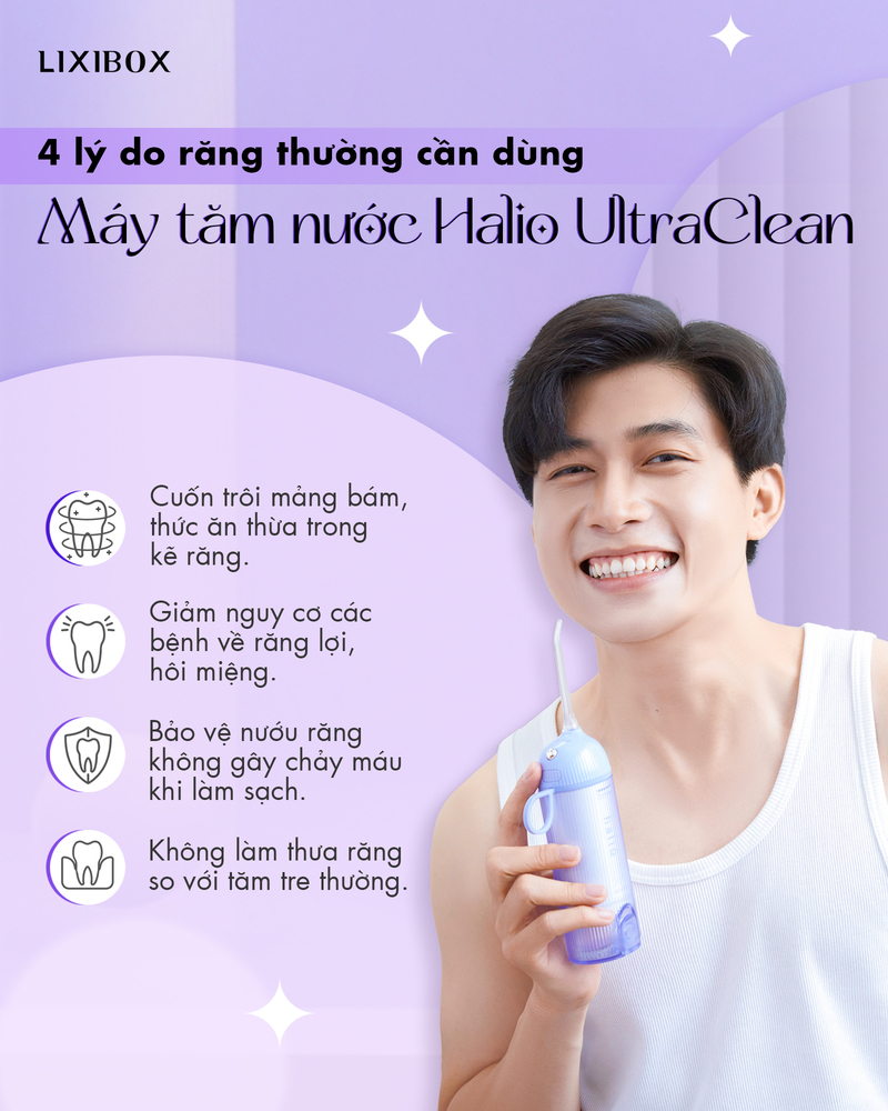 Bài viết trên tạp chí thảo luận về 4 lý do tại sao răng thường cũng cần máy tăm nước Halio UltraClean. Bài viết giải thích tăm nước có thể cuốn trôi mảng bám, giảm nguy cơ bệnh về răng lợi và bảo vệ nướu, không gây chảy máu. Tăm nước giúp tránh tình trạng làm thưa răng hơn so với tăm tre.
