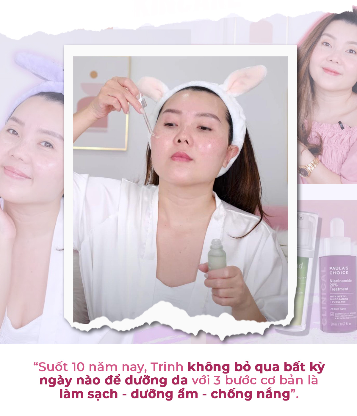 Bài viết "Chặn đứng nếp nhăn & 5 nguyên tắc được Youtuber Trinh Meow áp dụng suốt 1 thập kỷ" chia sẻ bí quyết ngừa nếp nhăn hiệu quả từ beauty youtuber Trinh Meow, nhấn mạnh tầm quan trọng của việc chống lão hóa từ tuổi 25.
