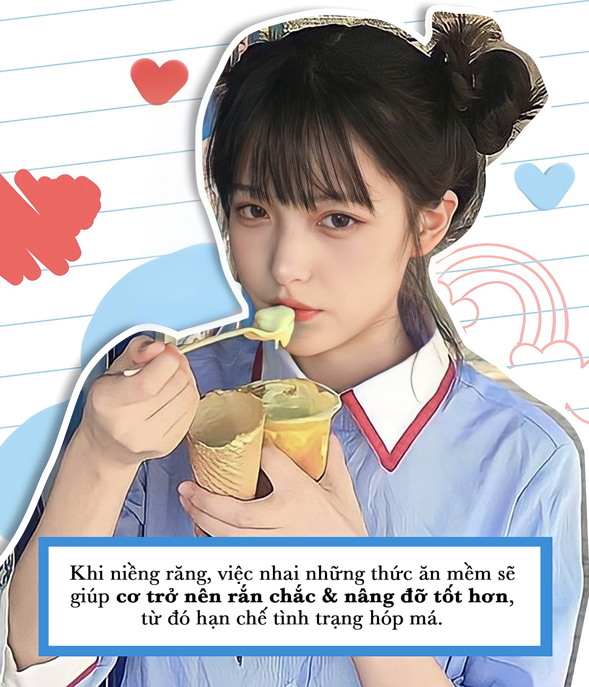 Trong quá trình niềng răng, việc ăn những thức ăn mềm sẽ giúp cơ trở nên rắn chắc và nâng đỡ tốt hơn, từ đó hạn chế tình trạng hóp má. Bài viết đề cập đến lưu ý quan trọng cho việc vệ sinh răng miệng khi niềng răng, giúp ngăn ngừa tình trạng hôi miệng và sâu răng.