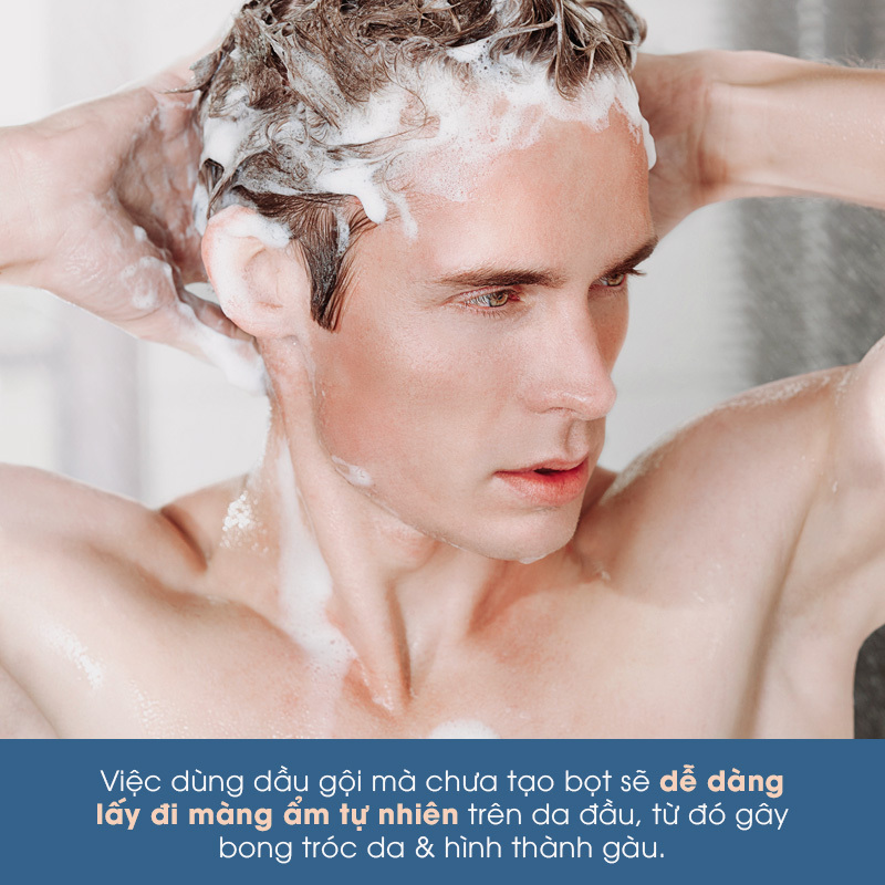 Gội đầu không đúng cách có thể làm da đầu bị khô, dễ hình thành gàu. Khám phá những sai lầm hair care khiến nam giới dễ bị gàu và tìm hiểu cách trị gàu cho nam giới hiệu quả từ Lixibox Haircare.