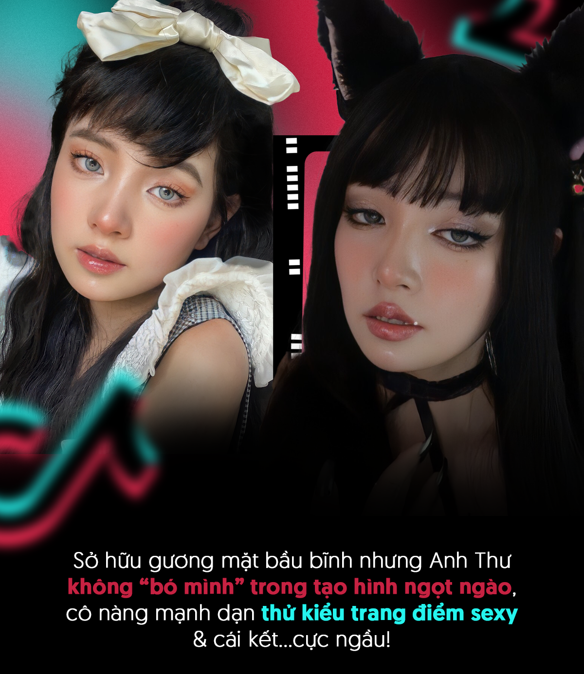 Bài viết về Anh Thư - beauty tiktoker với gương mặt tròn đáng yêu, khám phá phong cách trang điểm sexy và cá tính. Những mẹo đánh son đẹp và tạo hình ấn tượng cho cô bạn, cùng với hình ảnh thể hiện sự biến hóa ấn tượng trong trang điểm.