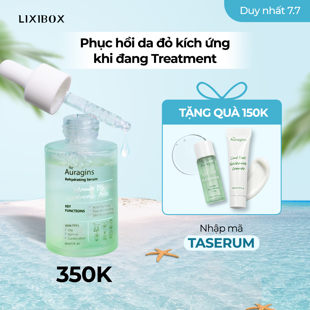 Siêu sale 7.7 tại Lixibox với serum tái hydrat hóa của The Auragins chỉ 350K, tặng combo quà 150K, bao gồm sản phẩm AHA PHA và Lime Peel. Đừng bỏ lỡ cơ hội săn sale hấp dẫn này cùng những deal cực hot từ Paula's Choice, phấn nước April Skin, son Gilla và nhiều thương hiệu khác.