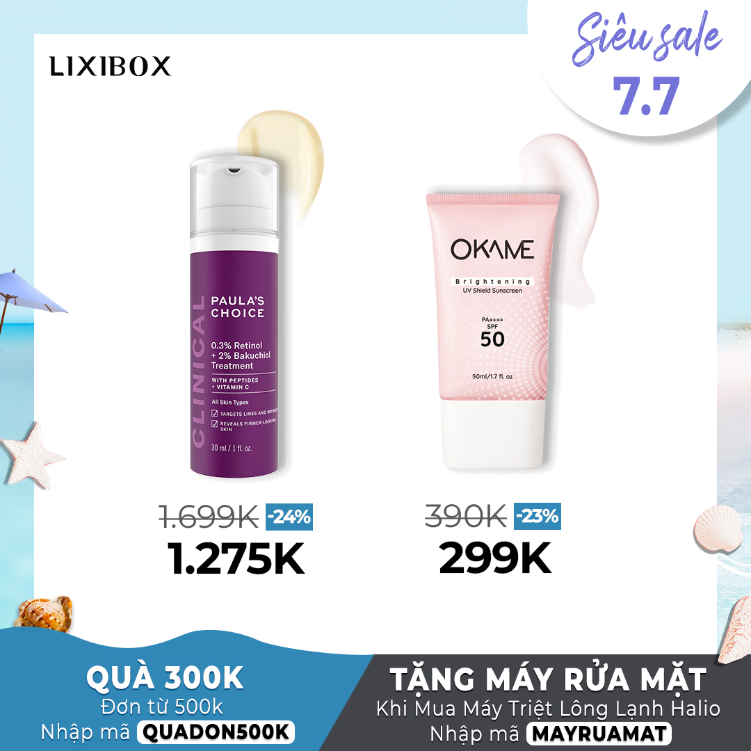 GWP (Gift with Purchase) siêu sale 7.7 tại Lixibox với máy làm đẹp Halio giảm đến 38%, quà tặng hơn 1 triệu. Tín đồ làm đẹp có cơ hội săn sale cực chất từ các thương hiệu The Auragins, AXIS-Y, Gilla, và nhiều sản phẩm ưu đãi đến 56%. Chốt ngay kẻo hết!
