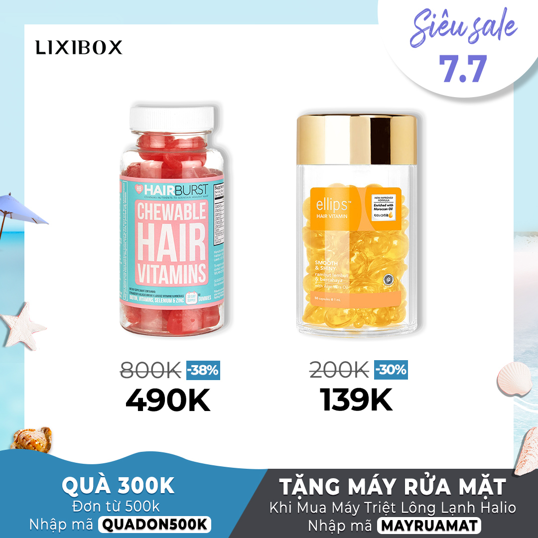 Bài viết về chương trình siêu sale 7.7 từ Lixibox, với nhiều deal hấp dẫn giảm lên đến 56%. Khách hàng có thể mua các sản phẩm làm đẹp từ thương hiệu nổi tiếng như The Auragins, AXIS-Y, Halio, cùng quà tặng giá trị từ GWP, và nhận món quà 300K với đơn hàng từ 500K. Nhập mã QUADON500K để được giảm giá!