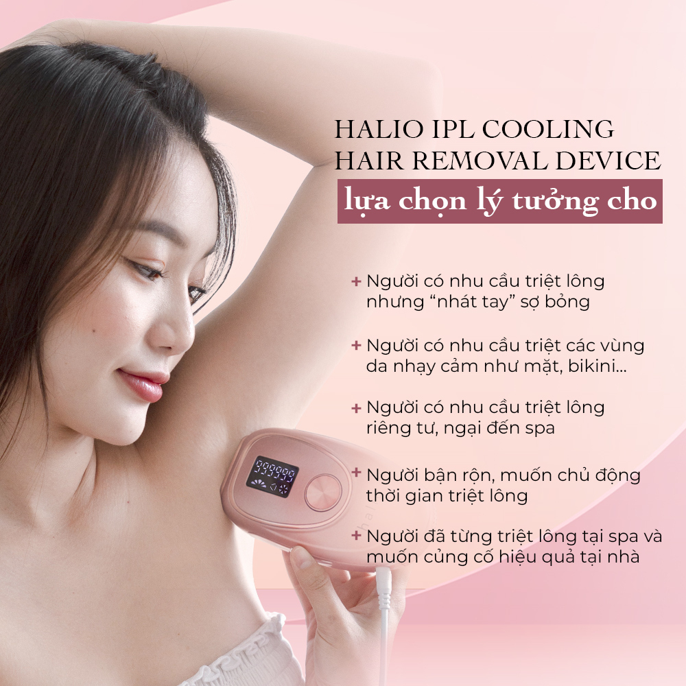 Lựa chọn Halio IPL Cooling Hair Removal Device cho những ai cần triệt lông hiệu quả, an toàn tại nhà. Sản phẩm thích hợp cho da nhạy cảm và giúp tiết kiệm thời gian, mang đến lợi ích đáng kể cho làn da. Công nghệ IPL là giải pháp hiện đại cho nhu cầu làm đẹp.