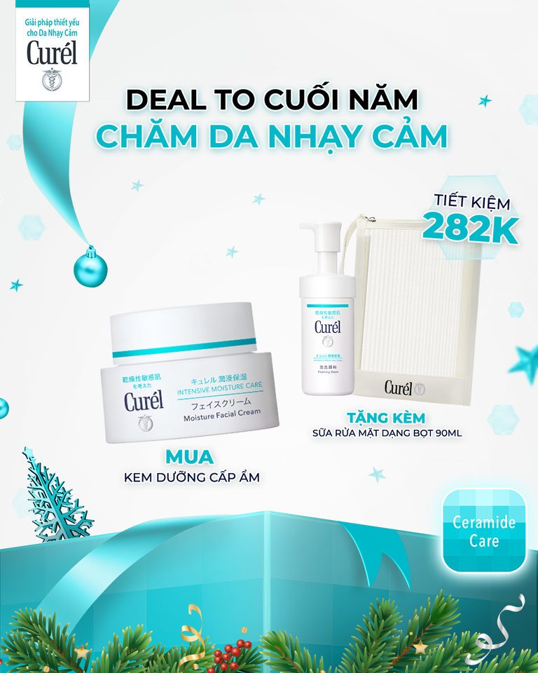 Curél giới thiệu chương trình khuyến mãi cuối năm với sản phẩm kem dưỡng ẩm và quà tặng sữa rửa mặt dạng bọt 90ml. Tiết kiệm 282K khi mua hàng tại Lixibox, khám phá các thương hiệu GWP nổi tiếng như Kiehl's, Innisfree, Laneige, Clinique, và son MAC.
