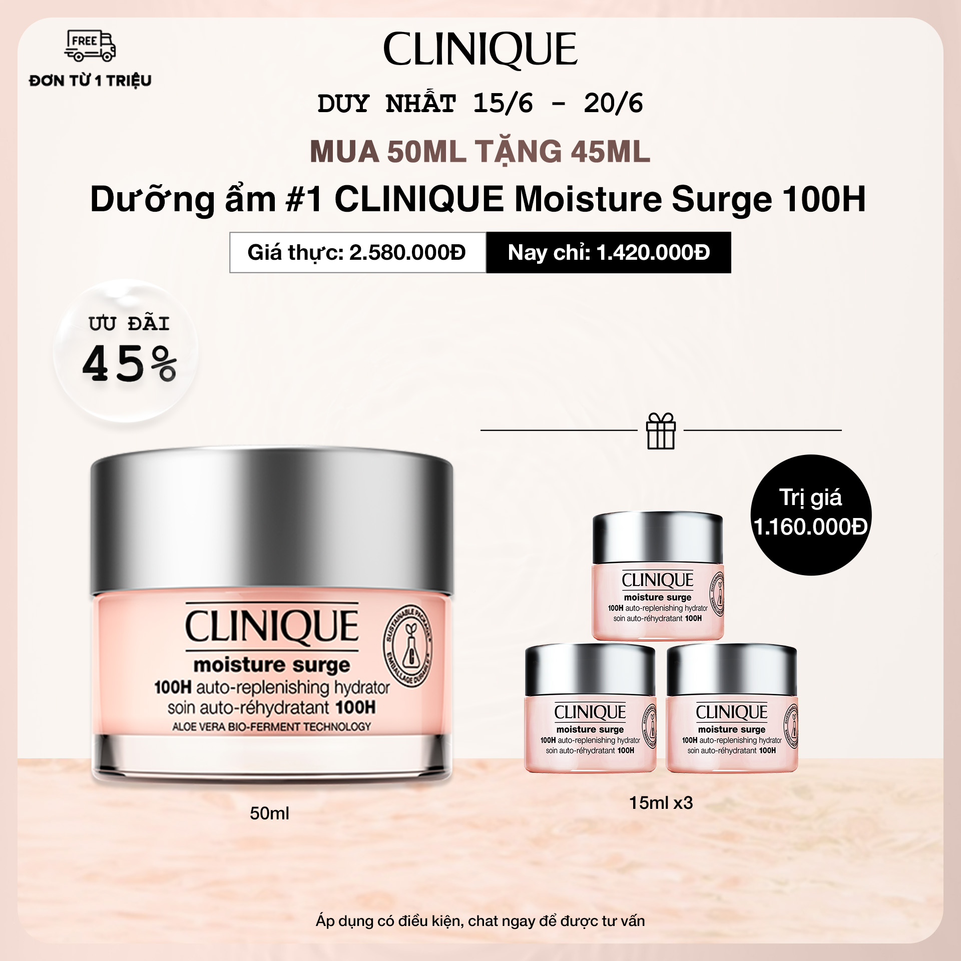 Khám phá GWP từ những thương hiệu nổi tiếng như Kiehl's, Innisfree, Laneige và Clinique trong đợt khuyến mãi đặc biệt tại Lixibox. Quà tặng khi mua sắm, bao gồm sản phẩm dưỡng ẩm CLINIQUE Moisture Surge 100H với sự ưu đãi lên đến 45%.