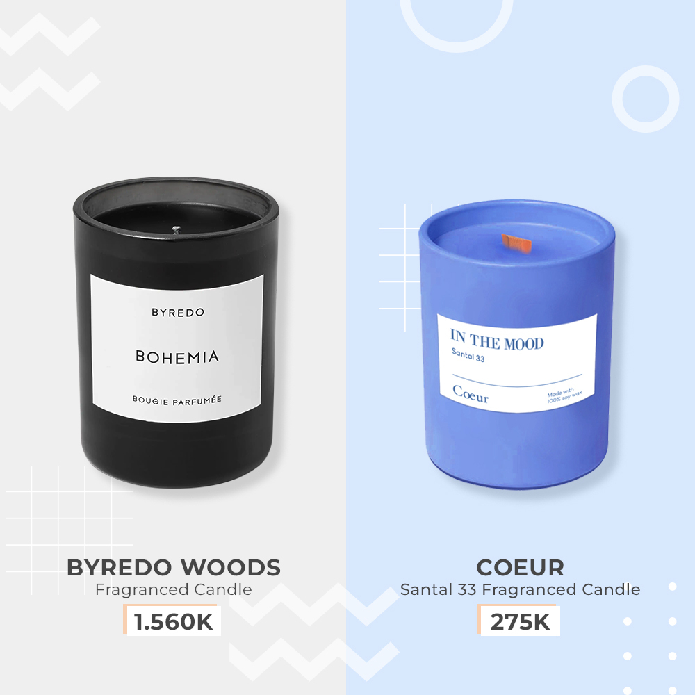 Khám phá các sản phẩm nến thơm của BYREDO và Coeur, với BYREDO WOODS giá 1.560K và COEUR IN THE MOOD giá 275K. Tìm hiểu bản dupe skincare và nhận quà tặng GWP khi mua sắm tại Lixibox.