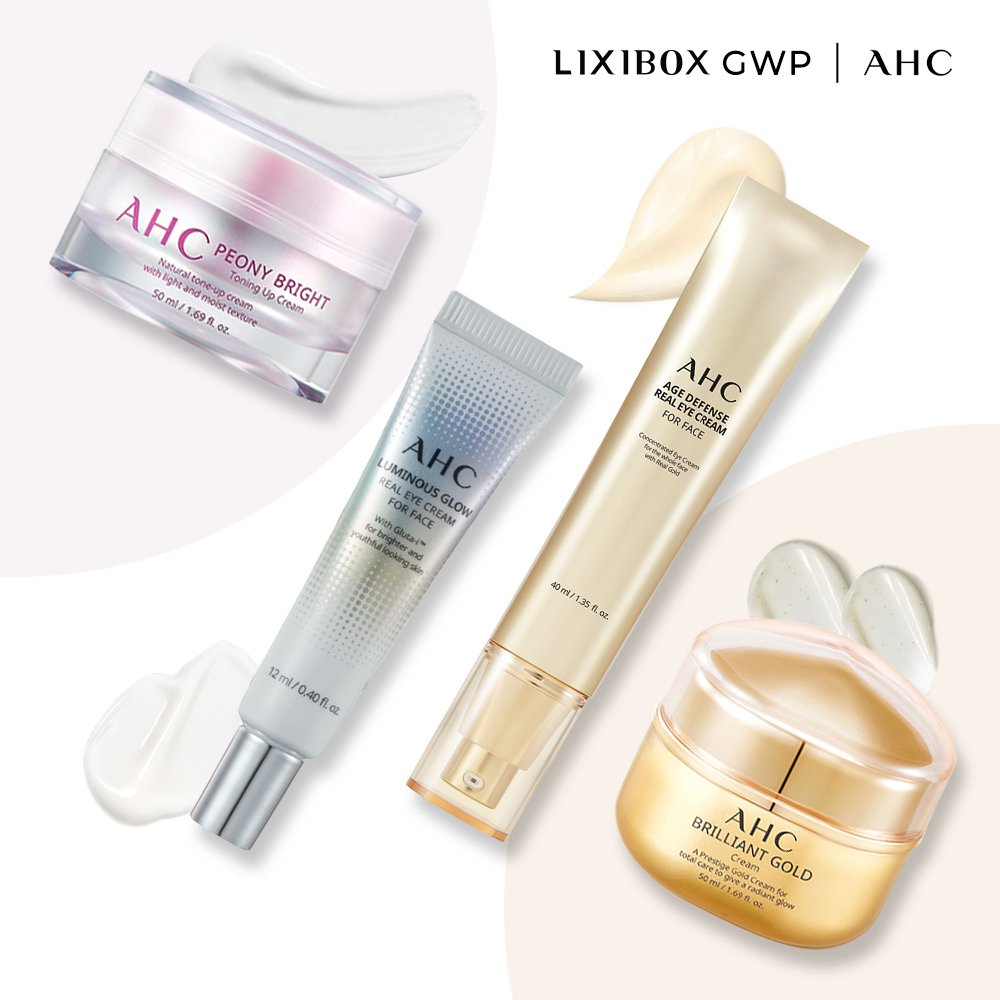 Bộ sản phẩm AHC bao gồm Peony Bright, Luminous Glow, Age Defense và Brilliant Gold, trong chương trình GWP Lixibox với ưu đãi mua 3 triệu tặng quà 3 triệu cho tín đồ làm đẹp. Thương hiệu mỹ phẩm cao cấp nổi bật như Paula's Choice, Vichy cũng xuất hiện trong danh sách ưu đãi.