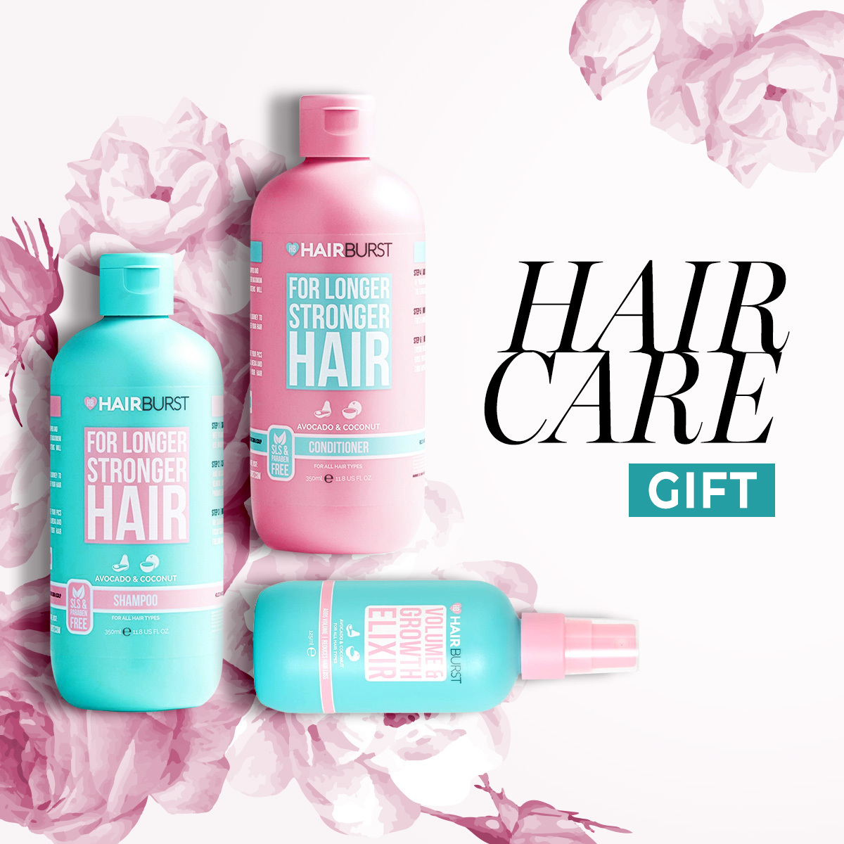 Gợi ý quà tặng cho mẹ trong mùa Vu Lan với bộ sản phẩm chăm sóc tóc Hairburst, bao gồm dầu gội, dầu xả và tinh chất tóc, giúp mái tóc dài và khỏe mạnh. Nâng niu tình cảm gia đình bằng món quà ý nghĩa.