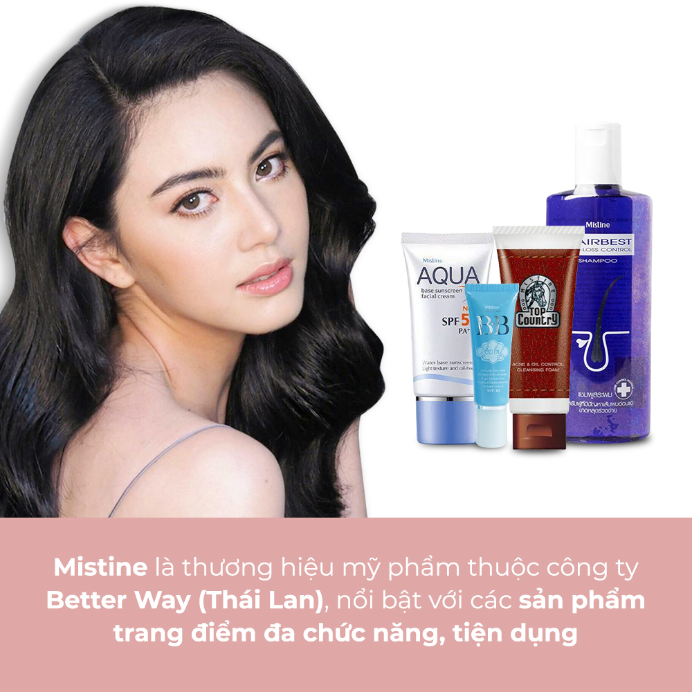 Mistine là thương hiệu mỹ phẩm thuộc công ty Better Way (Thái Lan), nổi bật với các sản phẩm trang điểm đa chức năng, tiện dụng. Khám phá ngay 3 thương hiệu mỹ phẩm Thái Lan nổi tiếng có giá dưới 200k.